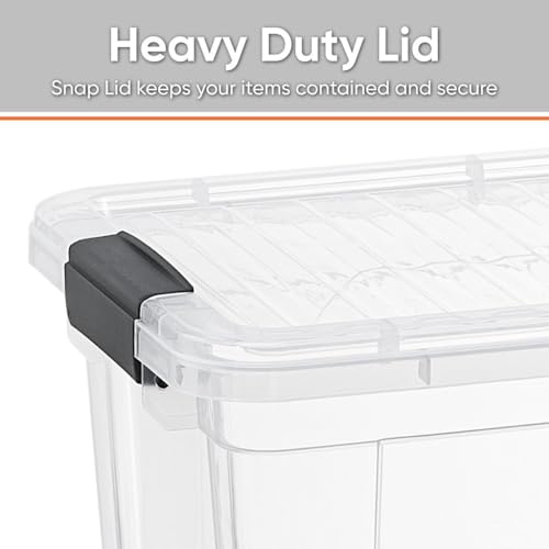 Superio Small Clear Storage Box with Lid, 8.75 Quart Plastic Container Bins for Organizing, Stackable Crates, BPA Free, Non Toxic, Odor Free, Organizers for Home, Office, School, and Dorm - size: 12" x 8.25" x 7.5"