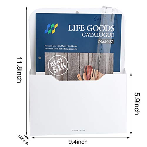 Marbrasse Magnetic File Holder - Magnetic Paper Holder, Pocket Organizer Office Supplies Storage Mail Organizer for Notebooks,Planners,Letter (1 Pack) - color: 1-Pack Holder