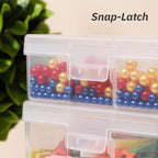 12 Pack Storage Containers with Latching Lid 5" x 5"x 1.9" Small Plastic Clear Stackable Boxes for Office and Beauty - size: Small-12 Pack
