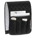 uxcell 1 Pcs Recliner Armchair Caddy, Couch Armrest Organizer with 5 Pockets for Bedside Sofa Remote Control Holders Magazine Phone Book Glasses (Black, 35"x13") - color: Black