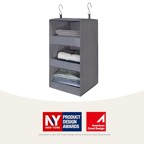GRANNY SAYS 3-Shelf Hanging Closet Organizer and Storage, Collapsible Hanging Closet Shelves, Hanging Organizer for Closet & RV, Gray, 29 ½" H X 12" W X 12" D, 1-Pack - color: 3-shelf Ash Gray, size: 1-Pack