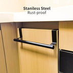 Cabinet Door Towel Holder, Over Cabinet Towel Bar, Stainless Steel Dish Towel Holder for Cabinet Door Kicthen Towel Rack, Matte Black 2 Pack - color: Black - 2 Pack