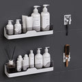 2-Pack Adhesive Shower Caddy, Shower Shelves with Hooks, No Drilling Shower Racks for inside shower & Kitchen Storage - color: 2pcs Grey