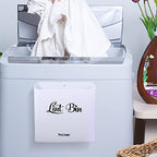 Picowe Magnetic Laundry Storage, Large Lint Holder Bin for Laundry Room, Space-Saving Trash Container Hanging on Dryer, Washer or Wall Mount (Gray White) - size: L Design - White