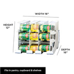 FIFO Can Tracker 4-Pack - 3-Tier Rotating Food Can Organizer for Pantry, Expandable Soda Can Storage for Kitchen, Holds 54 Cans of Food or Soda - size: 4 Pack, style: 54 can