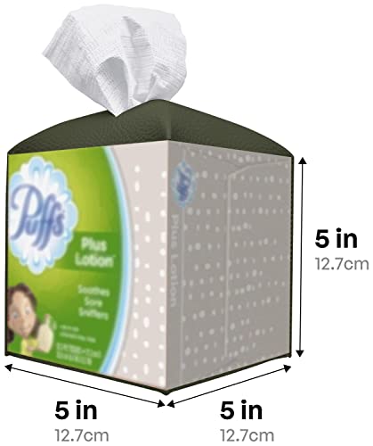Carrotez Tissue Box Cover, [Refined] Modern PU Leather Square Tissue Box Holder - Decorative Holder/Organizer for Bathroom Vanity Countertop, Night Stands, Office Desk & Car 5"X5"X5" - Khaki - color: Khaki, size: [Square]