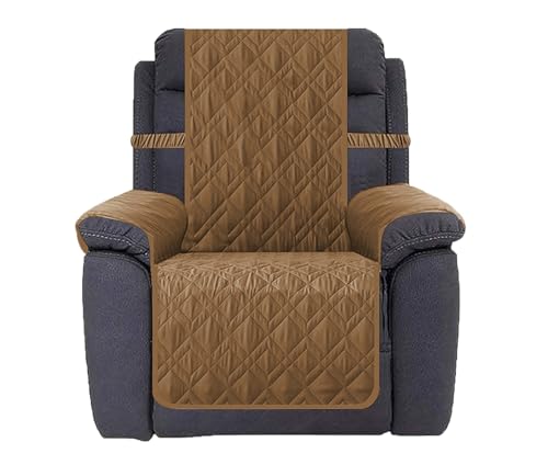 Ameritex Waterproof Nonslip Recliner Cover Stay in Place, Dog Chair Cover Furniture Protector, Ideal Recliner Slipcovers for Pets and Kids (Camel, 23") - color: Camel, size: 23"