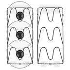 2-Pack Pot Lid Organizer 3-Tier Iron Rack | Cabinet & Wall Space-Saving - Easy No-Drill Adhesive Mount – Damage-Free Storage for Home Cooks’ Kitchen