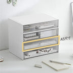 Desk Organizer with Drawers Stackable Storage Drawers, Plastic Compact Desk Storage Box Great for Office School Home Small Space- 1drawers (White) - size: 9*6.5*2inch - 1 Compartment