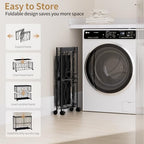 Laundry Hamper with 3 Section, Large 180L Rolling Laundry Basket with Wheels, Metal Heavy Duty Laundry Hamper with Detachable Bags, Dirty Clothes Hamper Organizer for Bedroom, Bathroom(Beige)