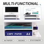SONGWAY Printer Stand with Storage for Desk - Desktop Printer Shelf, Monitor Stand Riser, Desk Paper Storage Organizer for Home Office