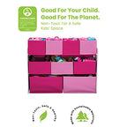 Delta Children Deluxe Multi-Bin Toy Organizer with Storage Bins, White/Pink Bins - color: White/Pink Bins, style: Organizer