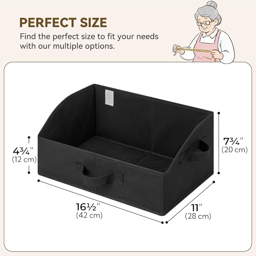 GRANNY SAYS Purse Organizer for Closet, Trapezoid Storage Bins, Closet Organizers and Storage, Decorative Storage Baskets for Shelves, Clothes, Toys, Towels, Black, 3-Pack - color: Black, size: 16½"L x 11"W x 7¾"H