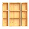DUJEN Bamboo Drawer Organizer 12.5'' X 12.5'' X 2'', Adjustable 3 Individual Junk Drawer organizer for Bathroom and Kitchen, Wood Drawer Tea Organier Boxes for Silverware, Make up and Tea Bag - size: 1 piece 12.5X6.2 & 2 pieces 12.5X3.1