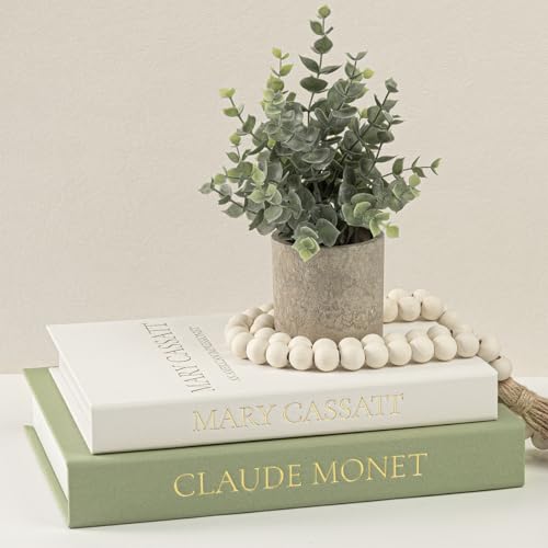 Premium Linen Faux Book Box Set of 2: Aesthetic Book Safe with Hidden Storage for Living Room Console Table & Bookshelf Decor, Home Organizer, Green & Beige, Tallest 10.67in - color: Beige-Green