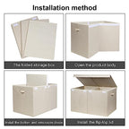 popoly 122L Large Toy Box Chest with Lid, Foldable Toy Storage Organizer Bin Boxes with Removable Divider for Kids, Boys, Girls, Nursery, Playroom, 26"x17" x17" (Linen Beige) - color: Extra Large Beige