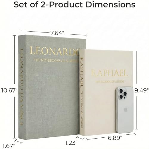 Upgraded Decorative Books for Home Decor - Coffee Table Faux Books for Decoration, Linen Fake Book Storage Box for Entryway, Bookshelf, Modern, Boho, Farmhouse & Neutral Aesthetic Decor, Set of 2 - color: Beige-Gray
