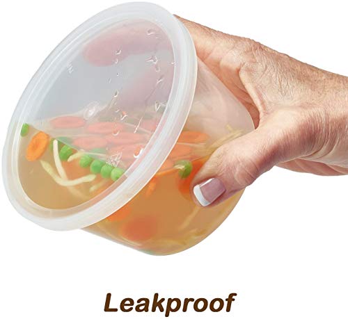 DuraHome - Deli Containers with Lids Leakproof - 40 Pack BPA-Free Plastic Microwaveable Clear Food Storage Container Premium Heavy-Duty Quality, Freezer & Dishwasher Safe (16 oz.) - size: 16 oz. (40 Sets)