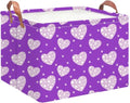 NTAOHAMPER Mothers Day Gifts Purple Love Fabric Storage Basket Empty with Handles, Books Box, Baby Shower Baptism Lovely Storage24L(Purple Love) - color: Purple Love