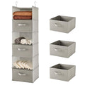 MAX Houser 6 Tier Shelf Hanging Closet Organizer, Closet Hanging Shelf with 2 Sturdy Hooks for Storage, Foldable (Light Grey-D3) - color: Light Grey-d3