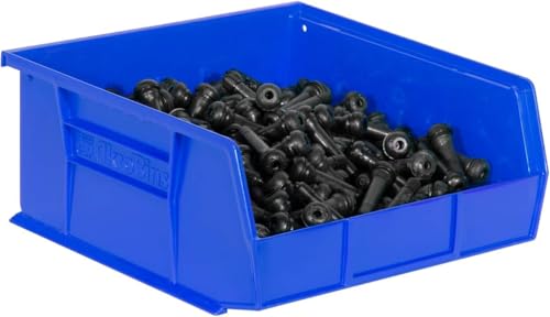 Akro-Mils 30235 AkroBins Plastic Storage Bins, Space-Saving Stackable Bins for Garage, Pantry, Craft Organization, 11" x 11" x 5", Blue, 6-Pack - color: Blue