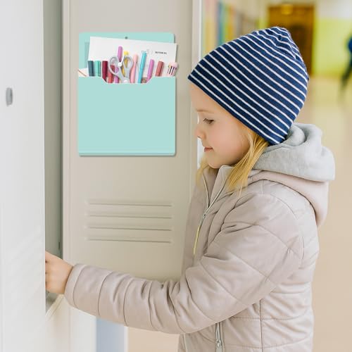 Fuutreo 6 Pcs Magnetic Wall File Organizer Magnetic Wall File Holder Refrigerator Magazine Holder for Mail Letters Paper(Aqua Green,Vertical-large) - color: Aqua Green, size: Vertical-Large