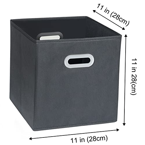 Fabric Cloth Storage Bins,Fabric Cube Organizer with Dual Handles Foldable Cube Storage Baskets for Home Bedroom Storage,Set of 3, Gray - color: Gray, size: 3 Pack