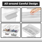 CraftGenes 4-Pack Craft Storage Box with Removable Tray, 20 QT Clear Plastic Storage Organizer with Lids, White Playdoh Storage Organizers for Crafts, Tools, Puzzles - size: 4-Pack