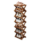Shoe Racks, Foldable Shoes Organizer Free Standing Shelf for Entryway, Closet, Bedroom, Hallway, | Natural | Functional | Multifunctional Shoe Rack (Five Layers of Brown) - color: Five Layers of Brown