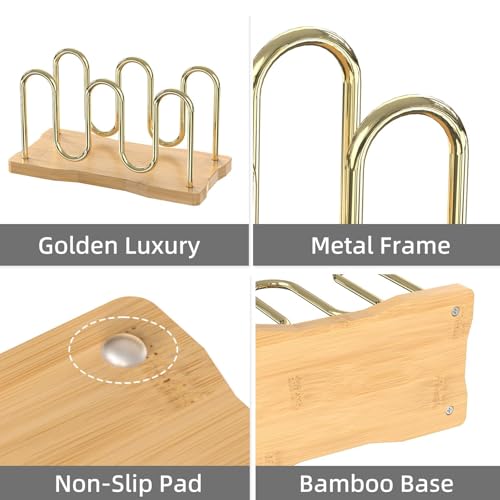 Mail Holder Organizer Countertop, Metal Mail Sorter for Desk, Cutout Mail Storage Bills Organizer Letter Tray Design with Bamboo Base for Home Office (Bamboo) - color: Bamboo