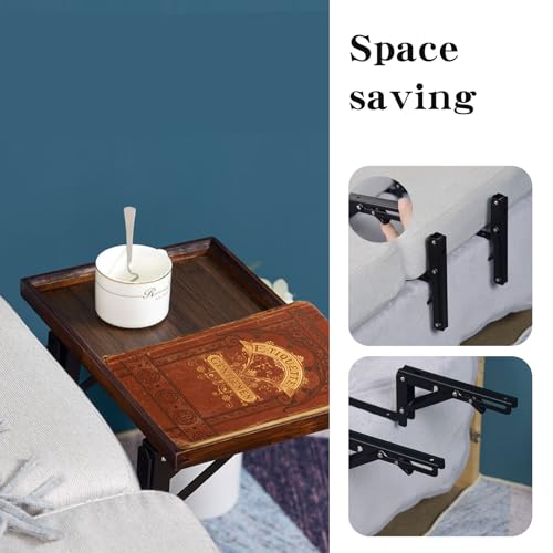 Bedside Shelf,Bed Shelf,Simple Noght Stand,Side Bed Organizer for Water Cup, Phone, Tablet Books,Foldable,no-Hole Bedside Caddy (Wooden)