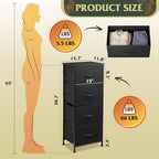 WLIVE Dresser with 4 Drawers, Fabric Storage Tower, Organizer Unit for Bedroom, Hallway, Entryway, Closets, Sturdy Steel Frame, Wood Top, Easy Pull Handle, Charcoal Black - color: Charcoal Black