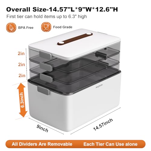 funest 4- Tier Medicine Storage Box Organizer Portable First Aid kit Box Sewing, Art, Craft with Handle, Multipurpose Medical Supply Organizer with Removable Tray - size: 4-Tier Medicine Organizer