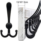 SKOLOO Rustic Wall Mounted Coat Rack: 16" Stud Spacing, Pine Real Wood Plank Wall Coat Rack with 5 Triple Hooks, Farmhouse Coat Hanger Wall Mount for Hanging Backpack Jacket Coat Hat - color: White Plate & Black Hook, size: 1 Item-5 Hooks