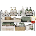 NETEL Under Sink Organizers and Storage, 2 Tier Expandable Under Cabinet Organizer Shelf with 4 Baskets and 4 Panels, Expandable Shelf for Cupboard, Kitchen, Bathroom, Shoe Storage Rack - size: 4 Panels and 4 Baskets