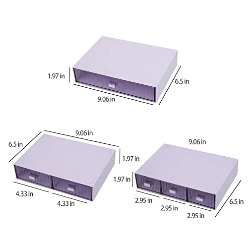 Stackable Desk Drawer Organizer, Plastic Storage Drawer, Grocery Organizer For Stationery/Office Supplies (Purple, 1 Compartment) - color: Purple, size: 1drawers