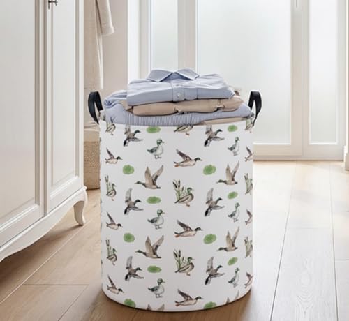 Essme Kids Laundry Basket,Duck Hamper Collapsible Waterproof Storage Bin for Home Decor,Gift Baskets(Green Duck) - color: Green Duck