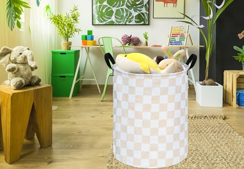 MAIZMZ Girls Laundry Basket Foldable Home Storage Basket Kids Hamper,Toy Box Canvas Organizer Bins for Home/Dorm/Kitchen/Pet/Office/Closet/Shelf/Gift Baskets - color: Beige