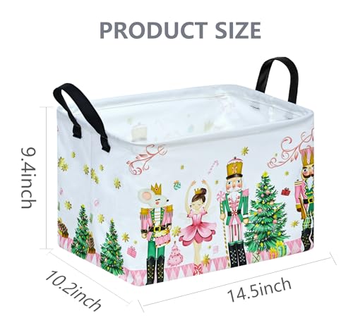 Christmas Basket Box Hamper Storage Basket Collapsible Organizer Bin Gift Shelf Baskets for Home and Kitchen Storage - color: Nutcracker