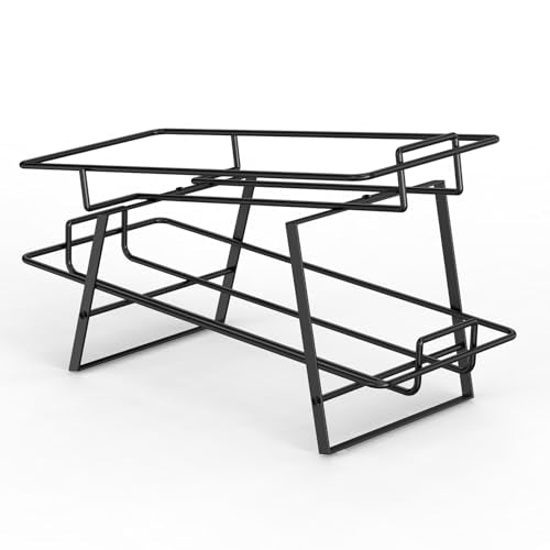 MOOACE 4 Pack Can Dispenser Rack, Can Organizer for Pantry Kitchen Cabinet, Canned Food Storage Holder for Refrigerator Countertop, Black