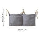 Bedside hanging bag for storing baby milk bottles and blankets - Baby diaper folding bed organizer bag - Gray - color: grey