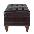 HomePop Deluxe Tufted Storage Bench with Hinged Lid, Espresso - color: Espresso