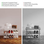 Aquiver 3-Tier Acrylic Shoe Rack - Modern Freestanding Shoe Storage Shelf for Entryway, Closet - 25.6'' L x 11.8'' W x 20.3'' H, Easy Assembly & Clean - size: 25.6''L x 11.8''D x 20.3''H