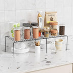 Expandable Storage Shelf, Pantry Organizers and Storage, Adjustable Rustproof Metal Wire Spice Rack, Space Saver Kitchen Storage Shelves for Pan, Pot, Countertop, Drawer, Fridge, Set of 4, Black - size: 4Pack-Black-13.5-23 x 10 inch