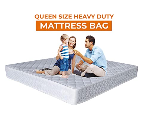 2 PK 4Mil Queen Mattress Bags for Moving – Heavy Duty Plastic Cover for Storage & Disposal, Waterproof & Tear-Resistant Moving Supplies - size: Queen/Full,2 Pack, style: Heavy-Duty Protection (4 Mil Thick)