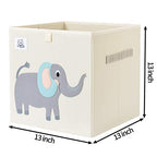 CLCROBD Foldable Animal Cube Storage Bins Fabric Toy Box/Chest/Organizer for Toddler/Kids Nursery, Playroom, 13 inch (Cute Elephant) - color: Cute Elephant