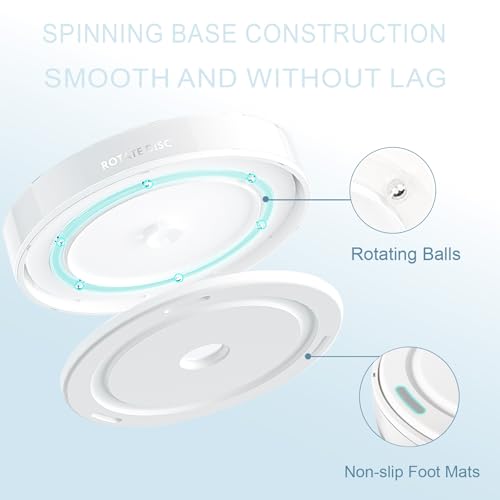 Anyoifax 360 Rotating Makeup Organizer Perfume Tray Skincare Holder Spinning Cosmetic Storage Bathroom Countertop Organizer Lazy Susan Turntable for Dresser, Vanity, Kitchen, Small White - color: White, size: 9"