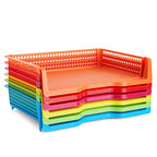 Bright Creations Teacher Supplies Letter Tray Organizer - 6-Pack Rainbow, 9 x 13 x 3 in - Stackable Paper Trays for Classroom & Teacher Desk Organizer