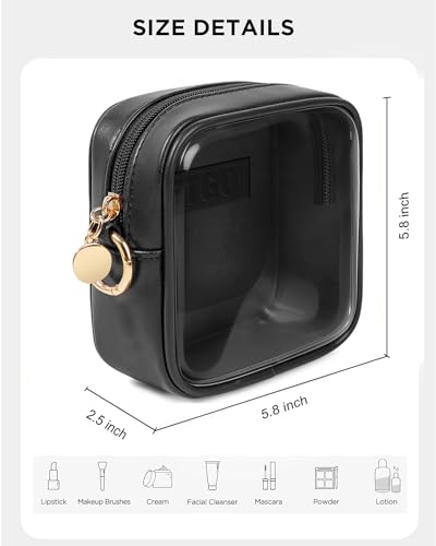 LETGO Clear Makeup Bags - TSA Approved Toiletry Bags with Zipper,Clear Toiletry Bag(Mini Black) - color: AA-Mini-Black