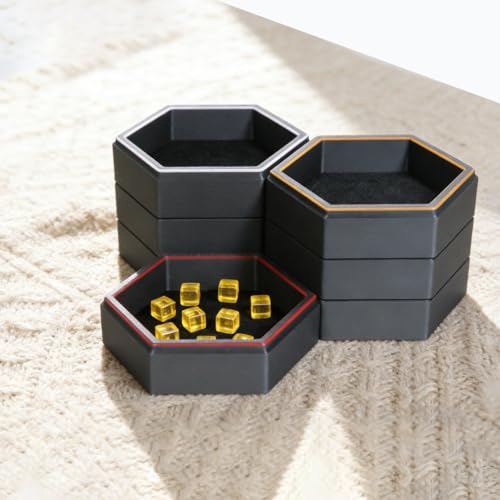 Magnetic Board Game Storage Trays, Hexagonal Modular Organizer, Flexibility Customize Layout Tray Accessory, Holds Tabletop Bits, Components, Pieces, Dices (7-Pack)